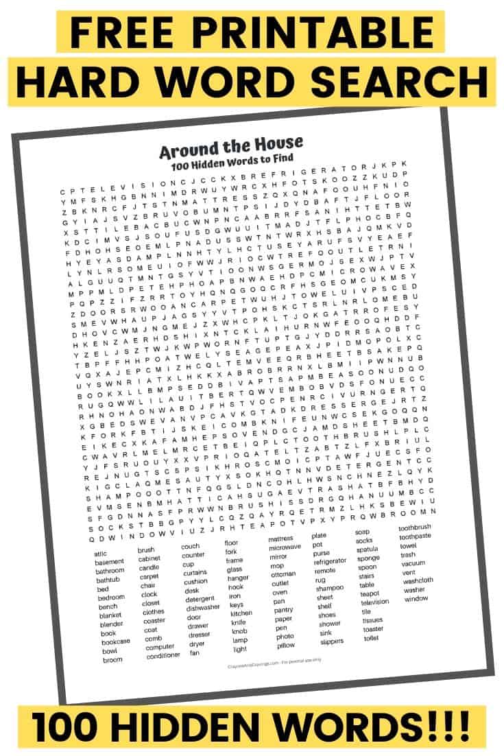 100 Word Word Search PDF Free Printable Hard Word Search
