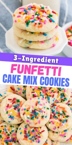 3-Ingredient Funfetti Cake Mix Cookies Pin.