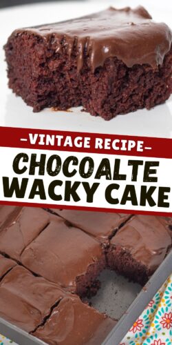 Vintage recipe: Chocolate wacky cake pin.