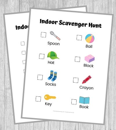 indoor scavenger hunt for kids free printable easy difficult versions