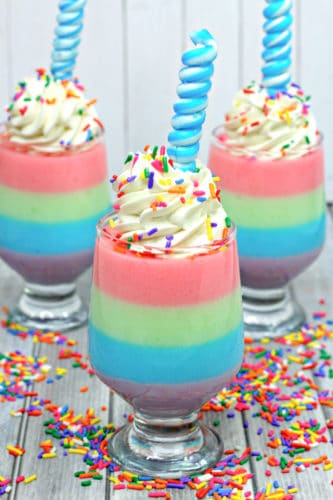 Unicorn Jello Cups - Easy Layered Dessert Recipe!