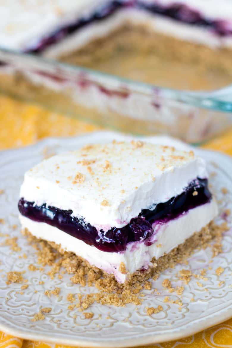 Blueberry Delight (aka Blueberry Yum Yum) - Easy No-Bake Dessert