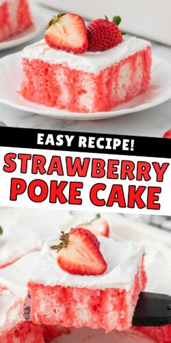 Easy recipe - strawberry poke cake!