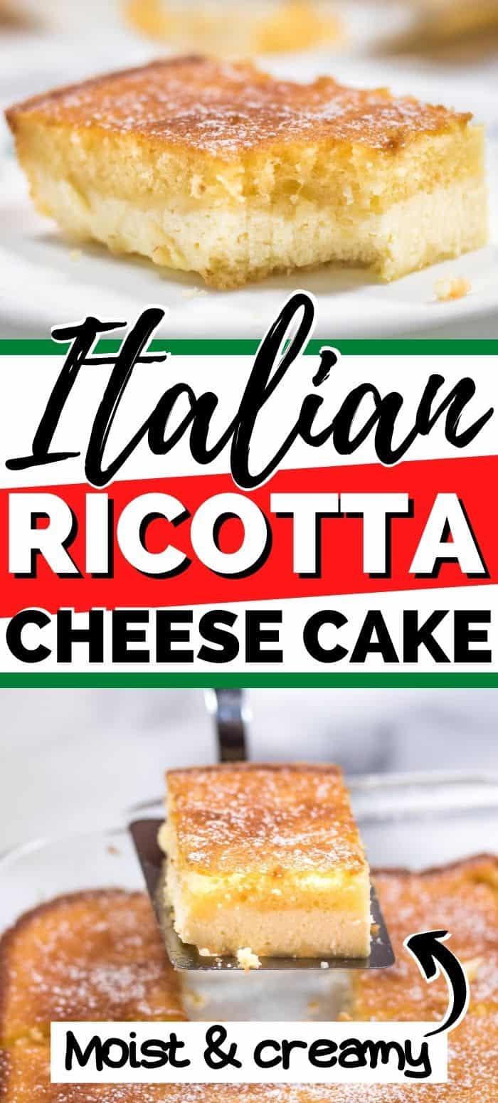 Italian Ricotta Cheese Cake (easy recipe) Pin.