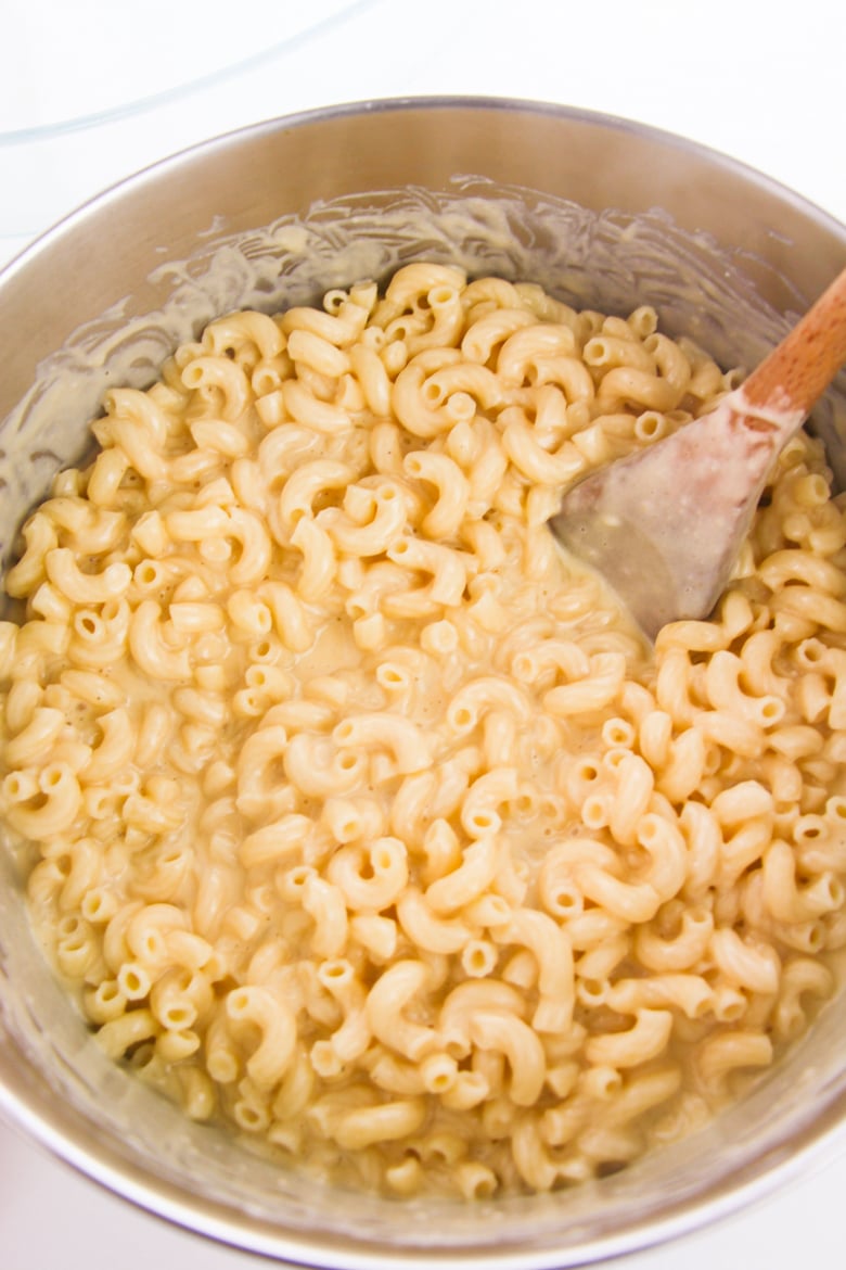 Pot of elbow macaroni and cheese