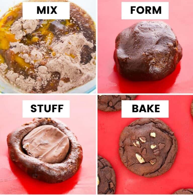 Peppermint Patty Stuffed Cookies (Just 4 Ingredients!!!)