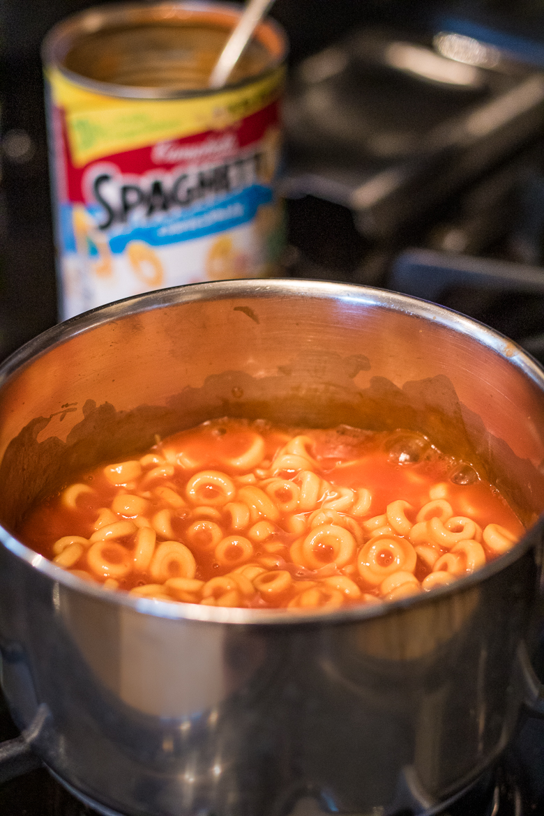 Spaghettios in pot