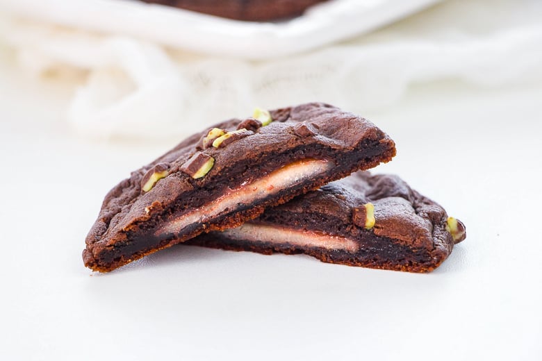 chocolate cake mix cookies with peppermint patties