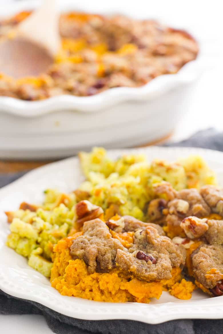 The best sweet potato casserole recipe with pecan topping
