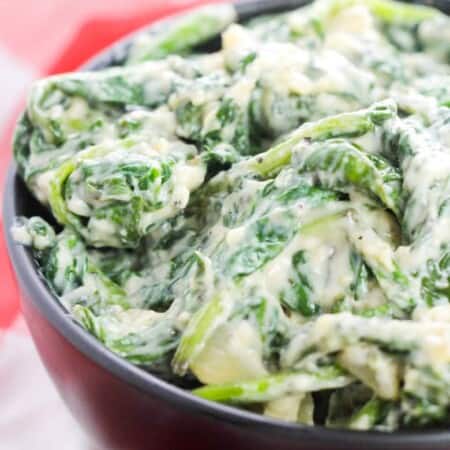 Creamed spinach side dish