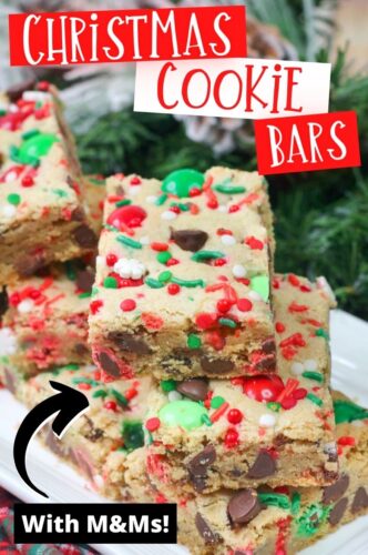 Christmas Cookie Bars with M&Ms