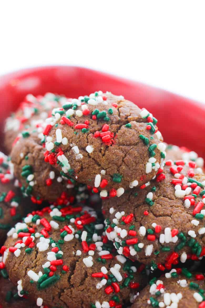 Christmas Gingerbread Cookies with Sprinkles