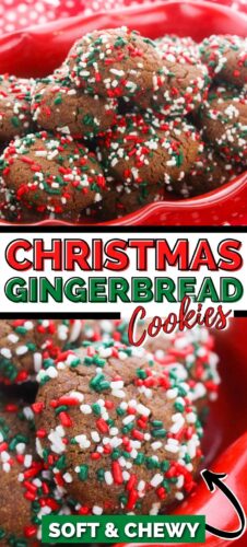 Christmas Gingerbread Sprinkle Cookies