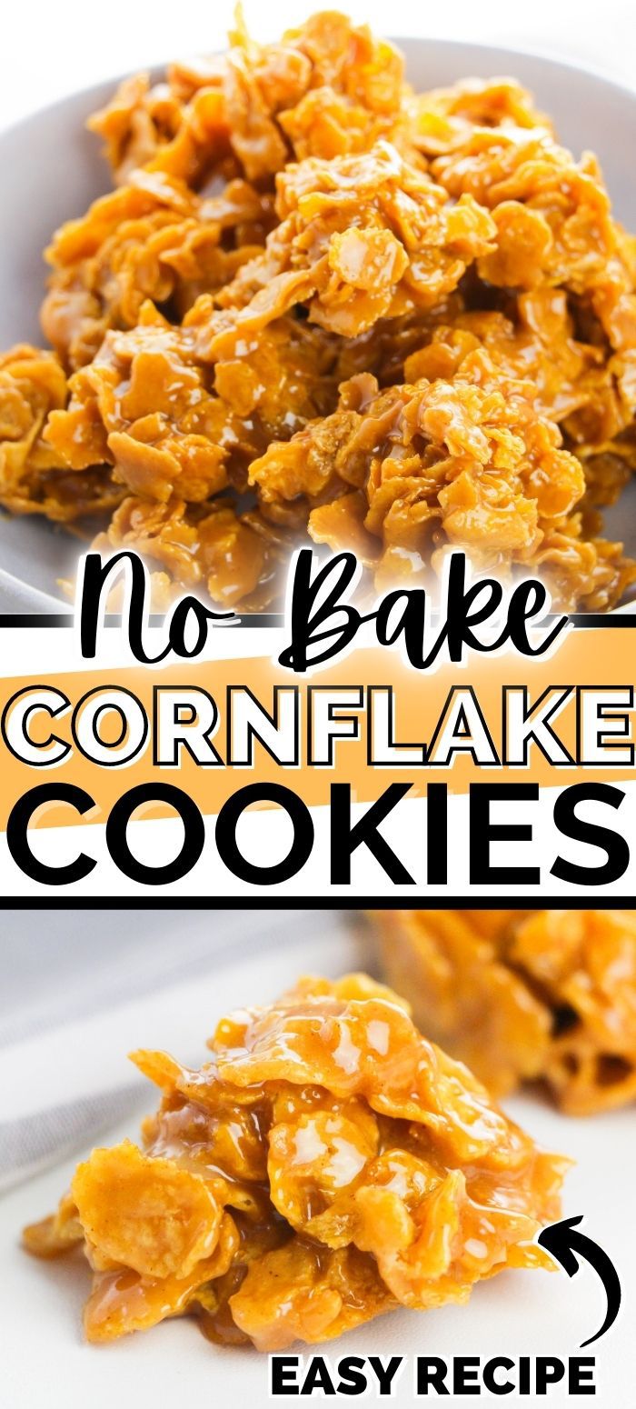 Easy No Bake Peanut Butter Corn Flake Cookies - Fun Cookie Recipe