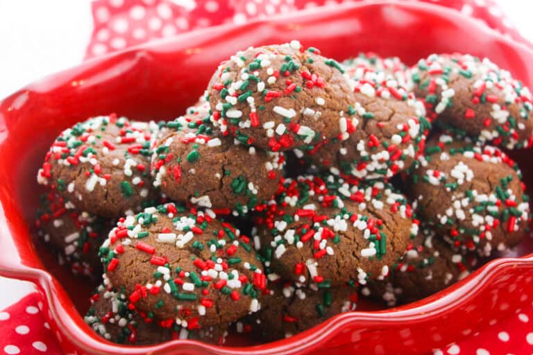 Soft Gingerbread Cookies with Christmas Sprinkles