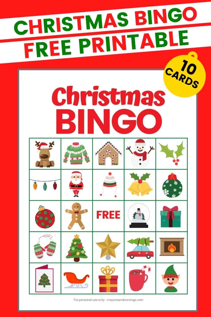 Christmas Bingo Free Printable Christmas Game With 10 Cards