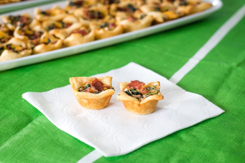 Cheesy Spinach and Bacon Dip Cups