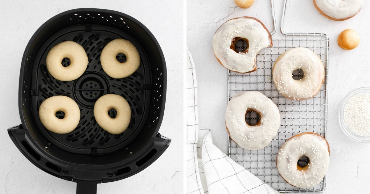 Vanilla Bean Air Fryer Doughnuts Recipe (from Scratch!)