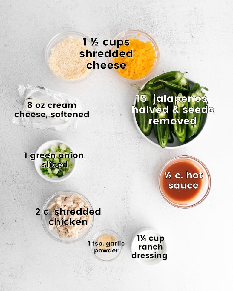 Buffalo Chicken Jalapeno Poppers Ingredients