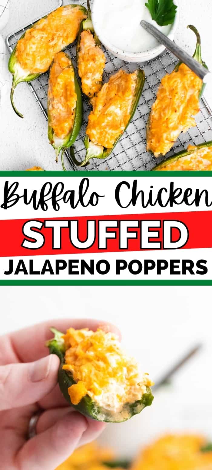Buffalo Chicken Stuffed Jalapeno Poppers