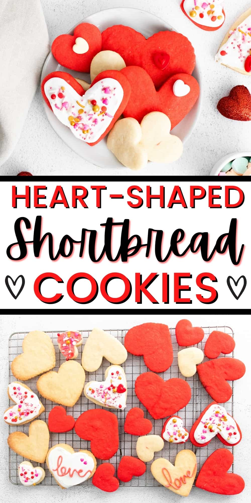 Valentine Shortbread Heart Cookies (Easy Recipe!)