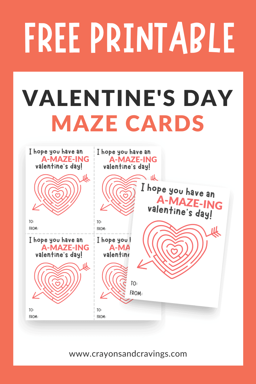 Printable Valentine Card, Kids Valentine Card, Valentine Maze, DIY Valentine  Card Instant Download, Printable Valentine Card, Valentines Day 