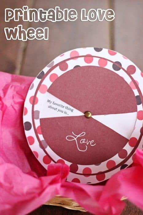 Printable Wheel Valentine's Day Card.