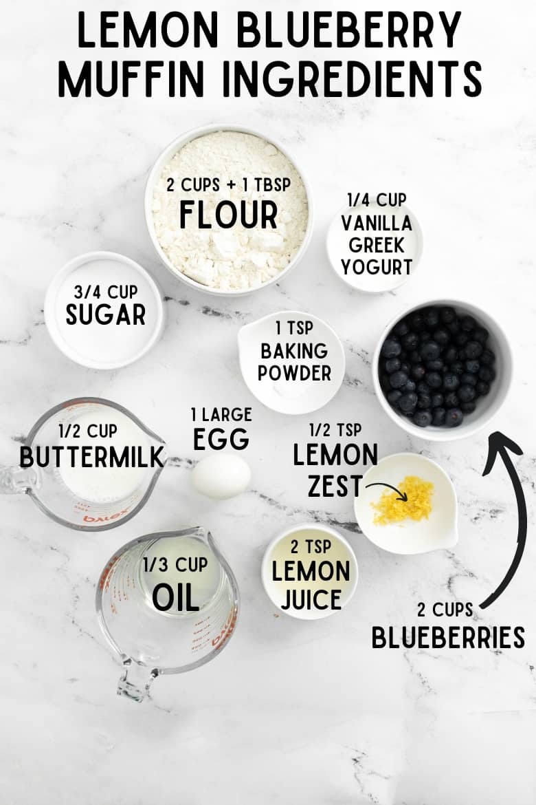 Lemon Blueberry Muffin Ingredients