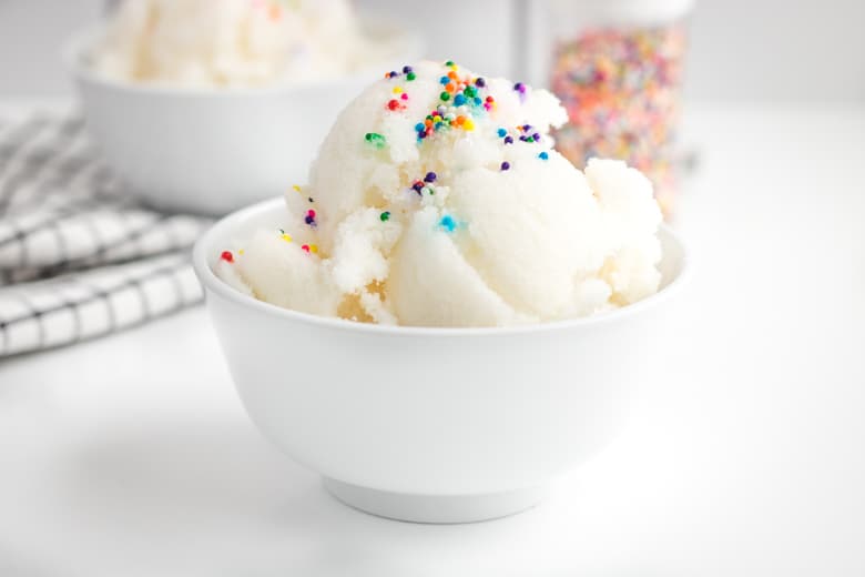 Snow Ice Cream with sprinkles