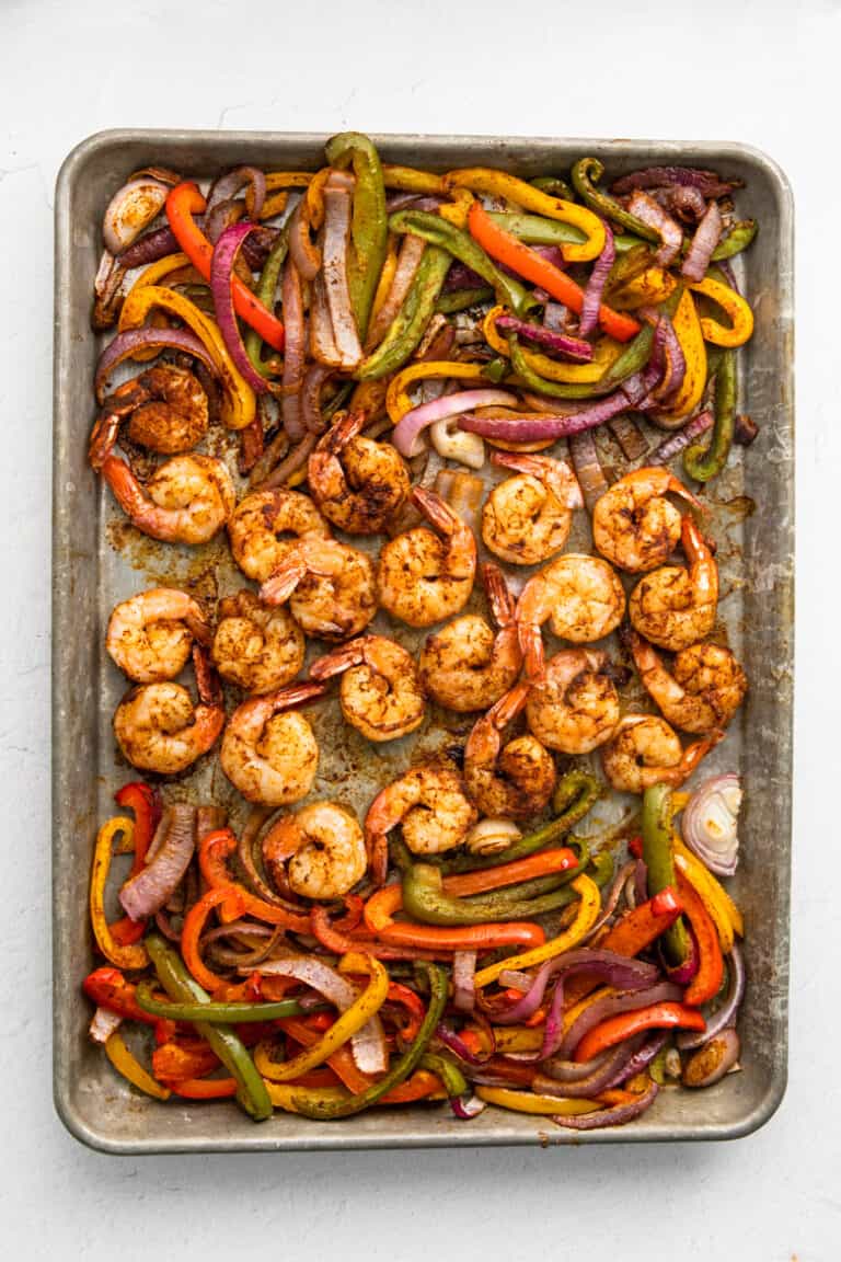 Sheet Pan Shrimp Fajitas