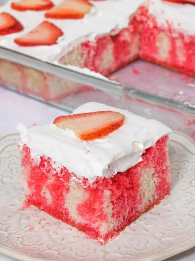 Strawberry Jello Poke Cake Story