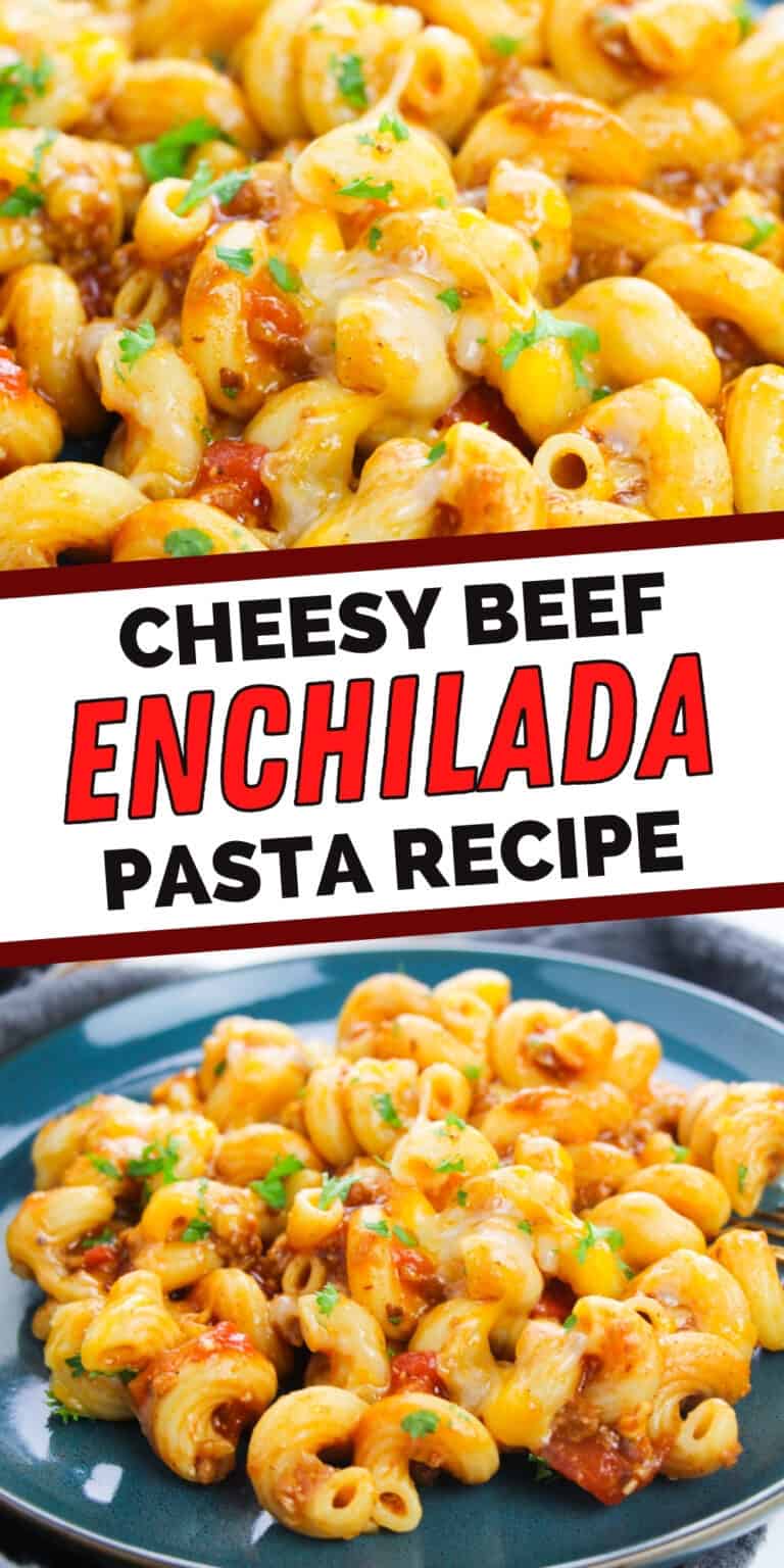 Cheesy Beef Enchilada Pasta {Easy Skillet Dinner}