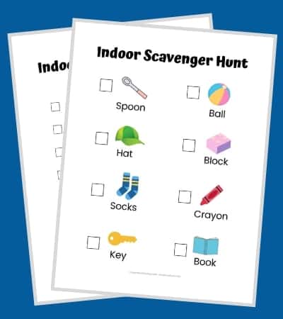 Indoor Scavenger Hunt For Kids Free Printable (Easy & Difficult Versions)