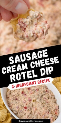 Sausage Cream Cheese Rotel Dip: 3-ingredient Recipe!