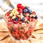 Berry fruit salsa with cinnamon tortilla chips