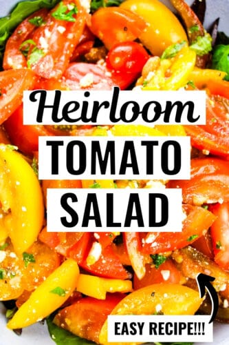 Pinterest image: Heirloom Tomato Salad