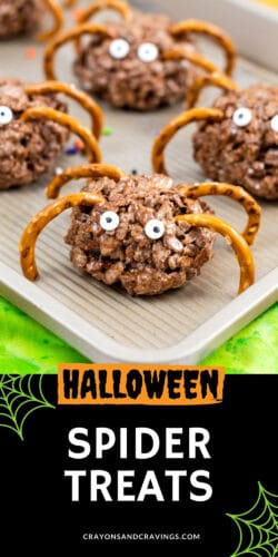 Pinterest image, reads: Halloween Spider Treats