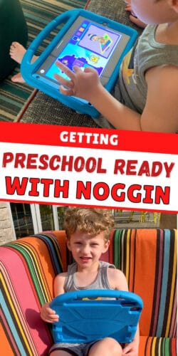 Pintrest image, reads: Getting Preschool Ready with Noggin