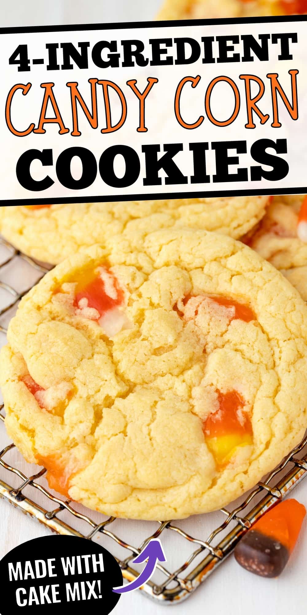 $-Ingredient Candy Corn Cookies made with Cake Mix