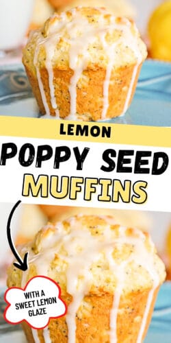 Lemon Poppy Seed Muffins; with sweet lemon glaze