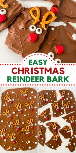 Easy Christmas Reindeer Bark pin