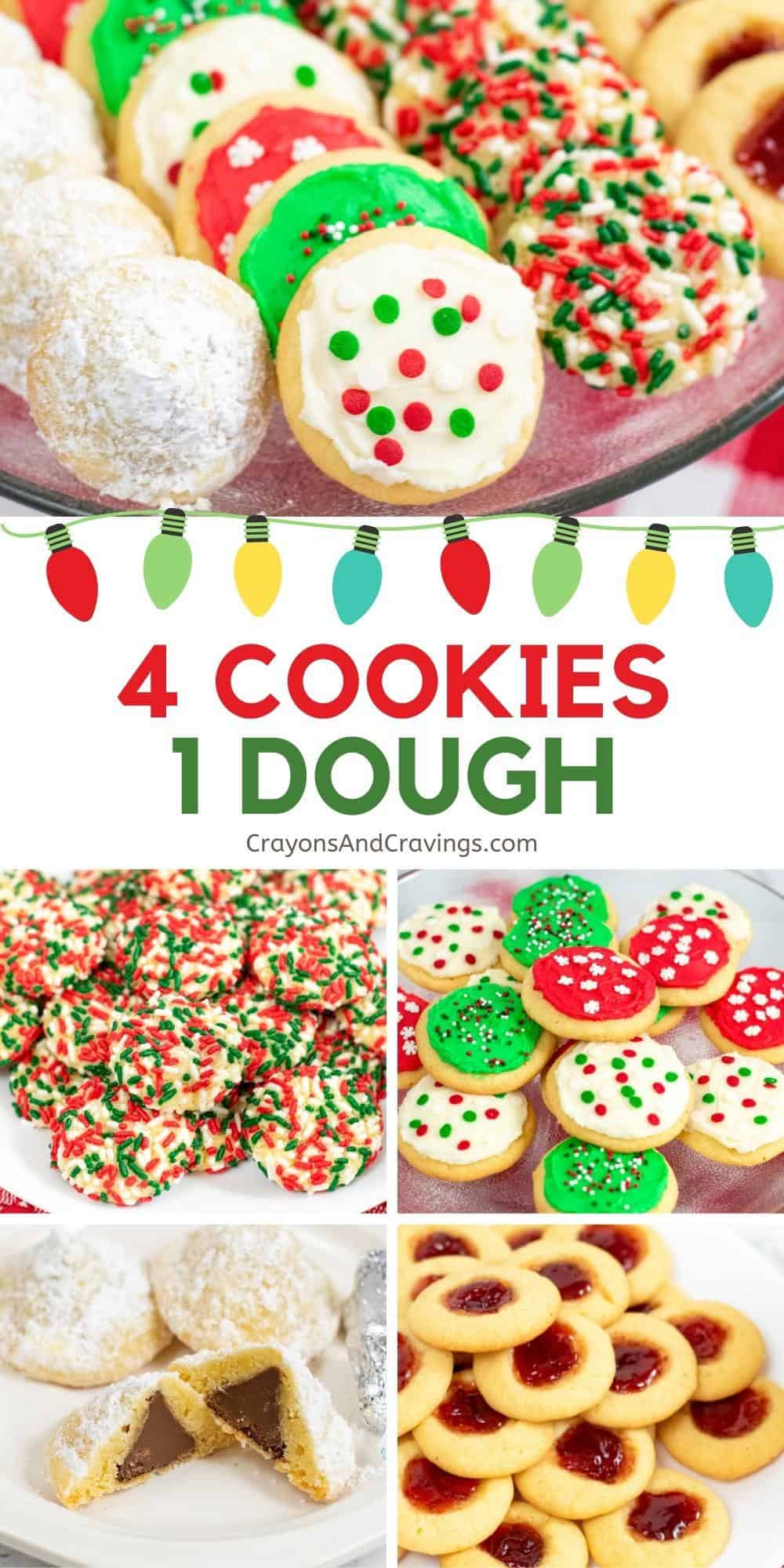 4 Cookies 1 Dough pinterest collage image