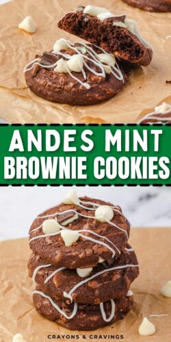 Andes Mint Brownie Cookies Pin Image