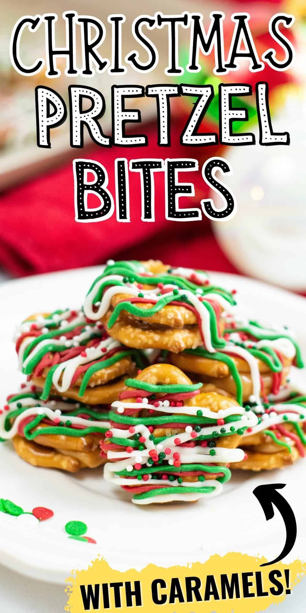 Christmas Pretzel Bites, with Caramels