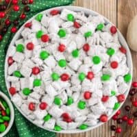 Christmas Puppy Chow with M&Ms