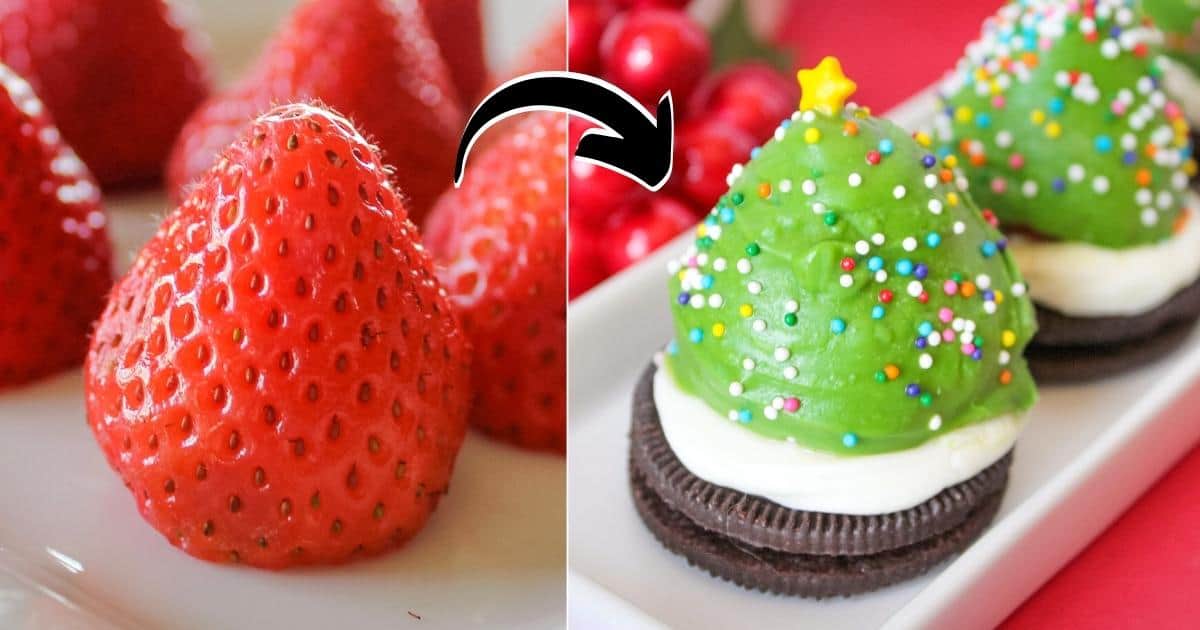Strawberry Christmas Trees {Easy No-Bake Dessert}