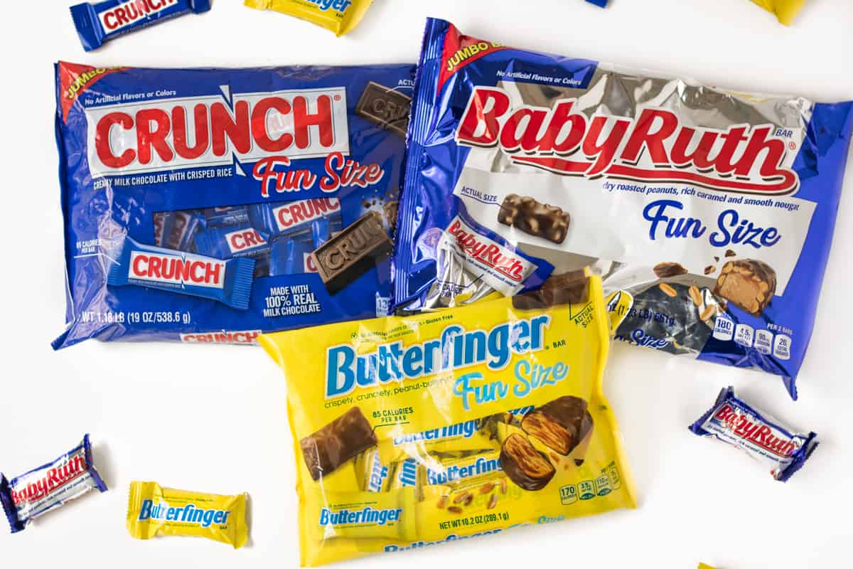 Crunch, Baby Ruth, and Butterfinger Fun Size Bars