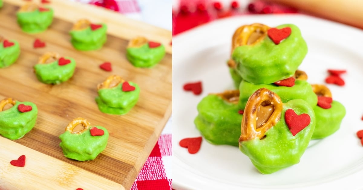 Grinch Pretzel Bites - Making Mom Magic