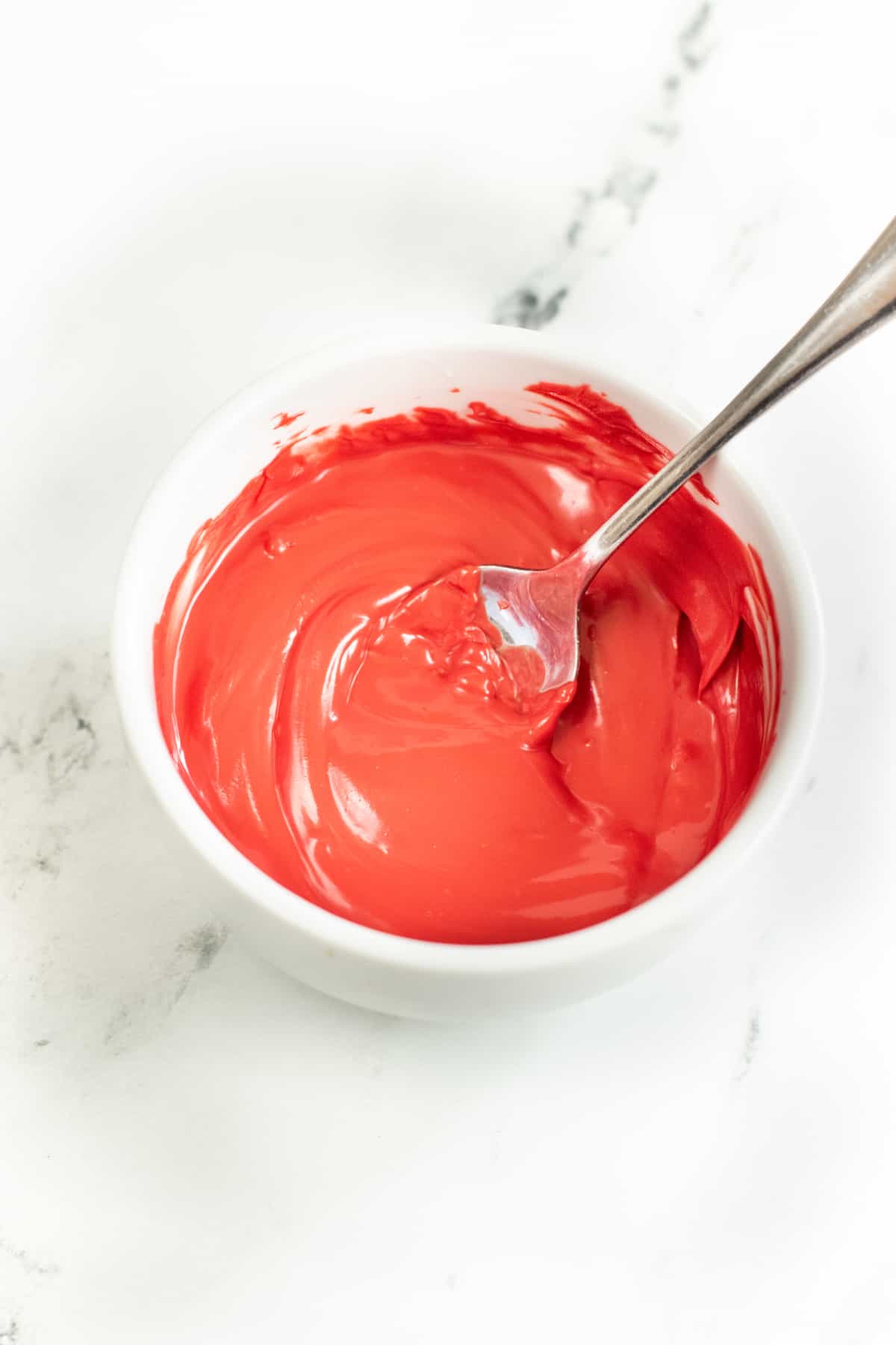 smooth and creamy melted red candy melts