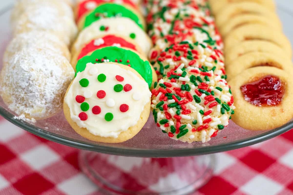 Christmas cookies on cookie platter